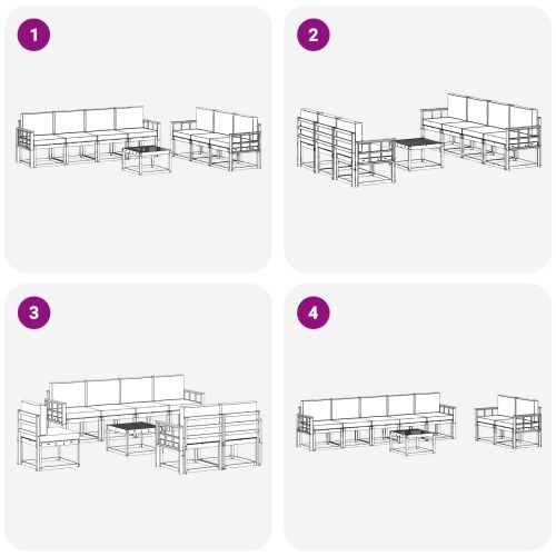 Set vanjskih sofa 7 kom. - bijela i antracit Mreža Cijena