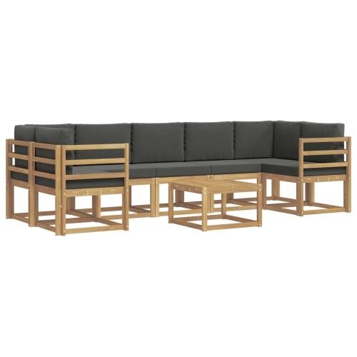 Set vanjskih sofa 6 kom. - bijela i antracit vodoravne letvice Cijena