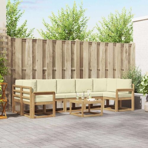 Set vanjskih sofa 6 kom. - Bijela i krem Otvoreni okvir Cijena