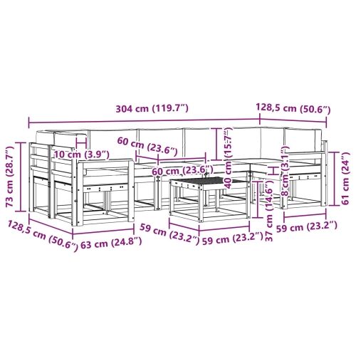 Set vanjskih sofa 6 kom. - Bijela i krem Otvoreni okvir Cijena