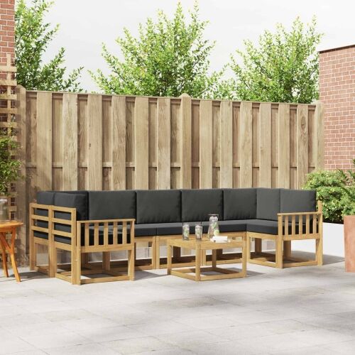 Set vanjskih sofa 6 kom. - bijela i antracit Okomite letvice Cijena