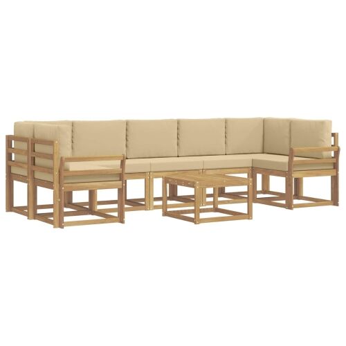 Set vanjskih sofa 6 kom. - Bijela i bež Zakrivljeni Cijena