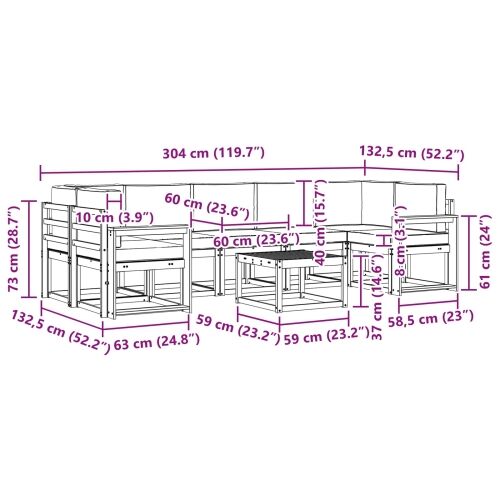 Set vanjskih sofa 6 kom. - Bijela i bež Široka ravnina Cijena