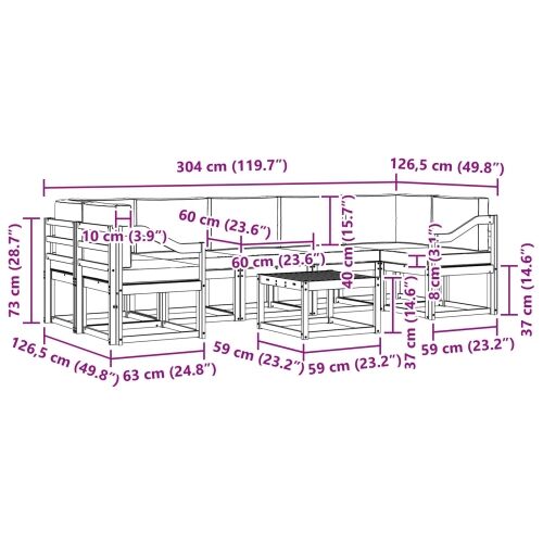 Set vanjskih sofa 6 kom. - bijela i antracit Nagnuto Cijena