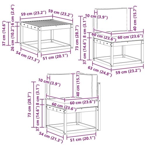 Set vanjskih sofa 6 kom. - bijela i antracit Nagnuto Cijena