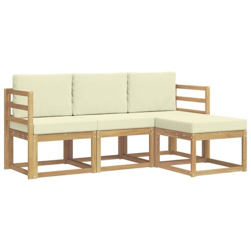 Set vanjskih sofa 4 kom. - Bijela i krem vodoravne letvice Cijena