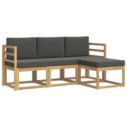 Set vanjskih sofa 4 kom. - bijela i antracit vodoravne letvice Cijena