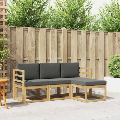 Set vanjskih sofa 4 kom. - bijela i antracit vodoravne letvice Cijena
