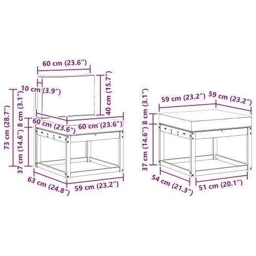 Set vanjskih sofa 4 kom. - bijela i antracit vodoravne letvice Cijena