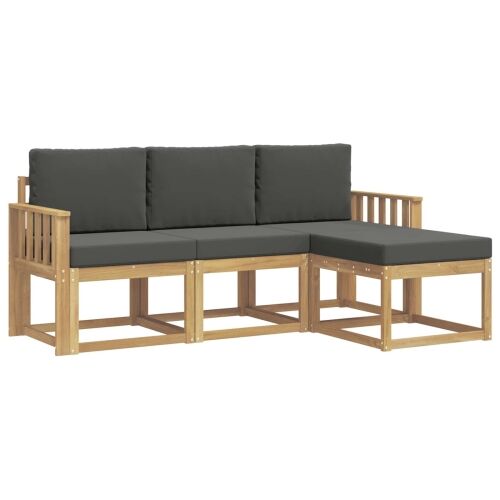 Set vanjskih sofa 4 kom. - bijela i antracit Okomite letvice Cijena