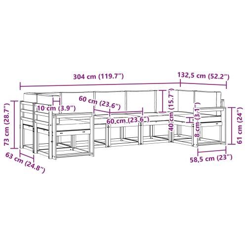 Set vanjskih sofa 7 kom. Bijela i bež - Bijela i bež Široka ravnina Cijena