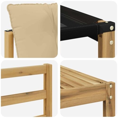 Set vanjskih sofa 8 kom. Bijela i bež - Bijela i bež vodoravne letvice Cijena