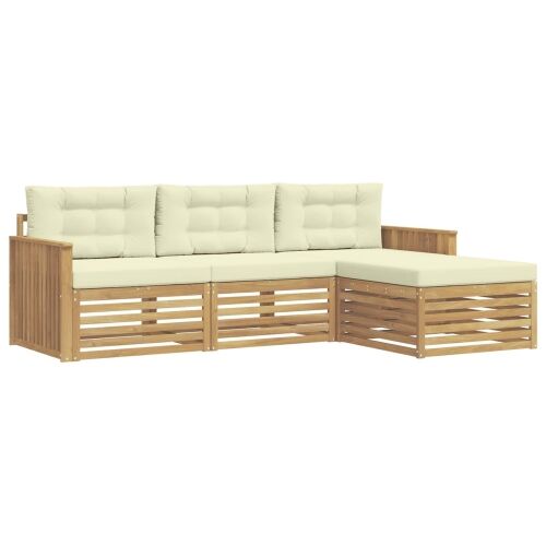 Set vanjskih sofa 4 kom. Bijela i krem - Bijela i krem Vučna šina Cijena