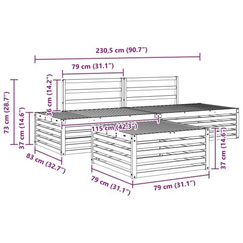4 kom. Set vanjskih sofa Bijela - Bijela Cijena