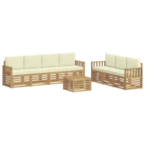 Setovi sofa Čvrsto drvo akacije - Bijela i krem Okomite letvice Cijena