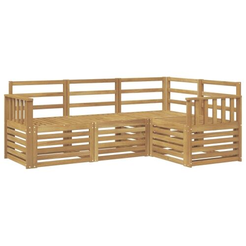 Set vanjskih sofa 4 kom. Bijela Čvrsto drvo akacije - Bijeli Okomite letvice Cijena