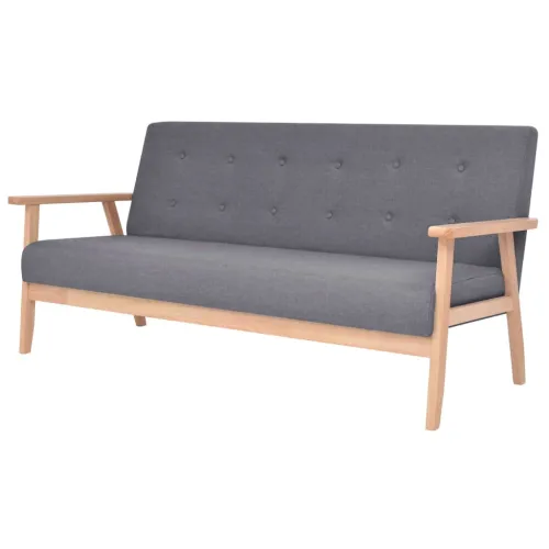 3-dijelni set sofa od tkanine tamnosivi - Tamno siva 2 fotelje + trosjed Cijena
