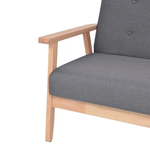3-dijelni set sofa od tkanine tamnosivi - Tamno siva 2 fotelje + trosjed Cijena