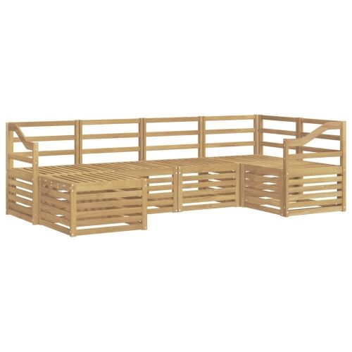 Set vanjskih sofa 6 kom. Bijela Poliester - Bijela Nagnuto Cijena