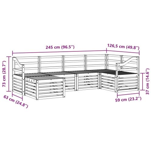 Set vanjskih sofa 6 kom. Bijela Poliester - Bijela Nagnuto Cijena