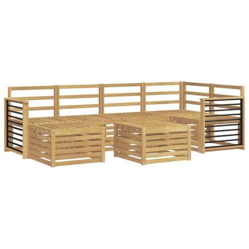 Set vanjskih sofa 7 kom. Bijela Poliester - Bijela Ravni Cijena