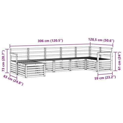 Set vanjskih sofa 7 kom. Bijela - Bijela Otvoreni okvir Cijena