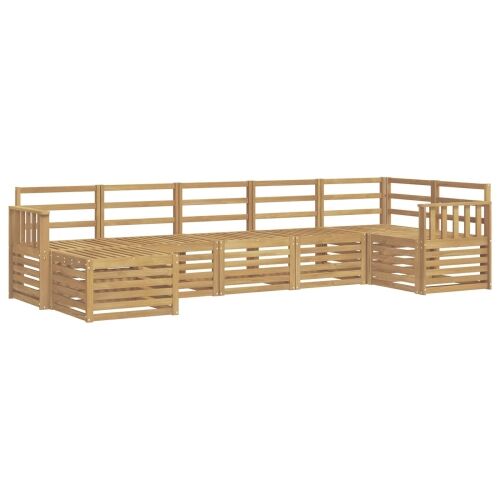 Set vanjskih sofa 7 kom. Bijela - Bijela Okomite letvice Cijena