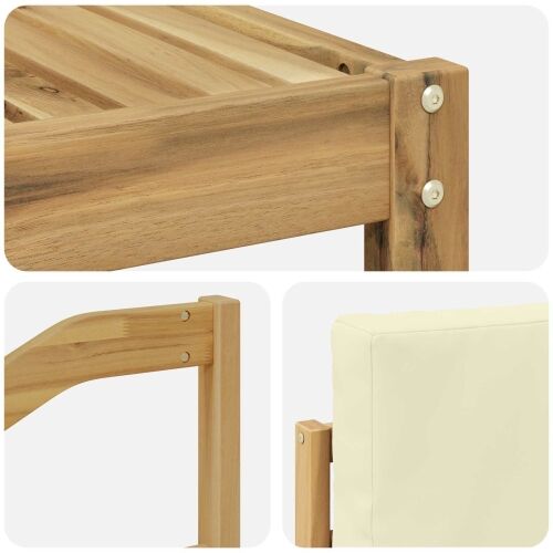 Set vanjskih sofa 6 kom. Bijela i krem Poliester - Bijela i krem Nagnuto Cijena