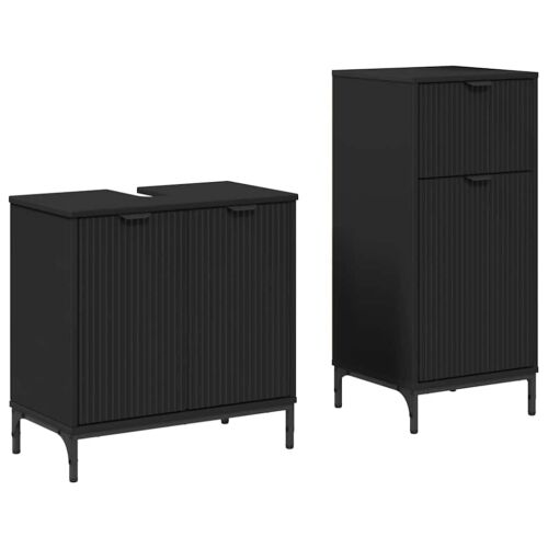 Set namještaja za kupaonicu 2 kom. Crna 39,5 x 36 x 88 cm - Crna Cijena