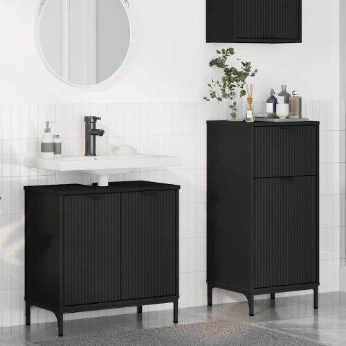 Set namještaja za kupaonicu 2 kom. Crna 39,5 x 36 x 88 cm - Crna Cijena