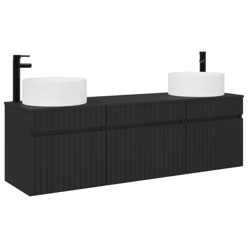 Set ormarića za kupaonicu 3 kom. Crna 49 x 44,5 x 65,5 cm - Crna Cijena