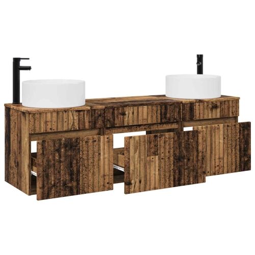 Set ormarića za kupaonicu 3 kom. Staro drvo 49 x 44,5 x 65,5 cm - Staro drvo Cijena