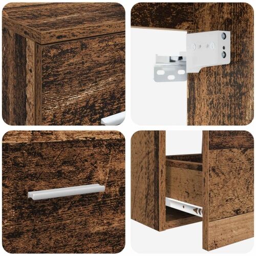 Set ormarića za kupaonicu 3 kom. Staro drvo 49,5 x 35 x 63 cm - Staro drvo Cijena