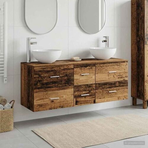 Set ormarića za kupaonicu 3 kom. Staro drvo 49,5 x 35 x 63 cm - Staro drvo Cijena
