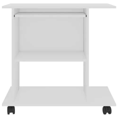 Stol za računalo bijeli 80 x 50 x 75 cm od konstruiranog drva - Bijela Bijela Cijena