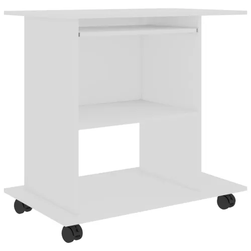 Stol za računalo bijeli 80 x 50 x 75 cm od konstruiranog drva - Bijela Bijela Cijena