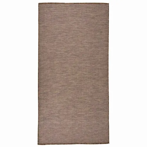Vanjski tepih ravnog tkanja 100 x 200 cm smeđi - Smeđa 100 x 200 cm Cijena