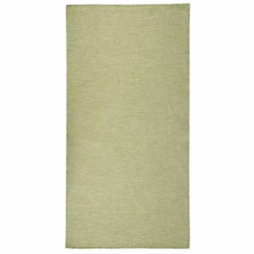 Vanjski tepih ravnog tkanja 100 x 200 cm zeleni - Zelena 100 x 200 cm Cijena