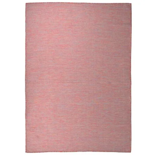 Vanjski tepih ravnog tkanja 140 x 200 cm crveni - Crvena 140 x 200 cm Cijena