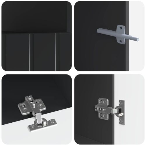 5-dijelni LED TV ormarić Crna Konstruirano drvo - Crna 100 cm Cijena