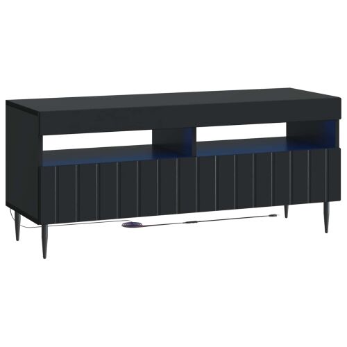 5-dijelni LED TV ormarić Crna Konstruirano drvo - Crna 100 cm Cijena