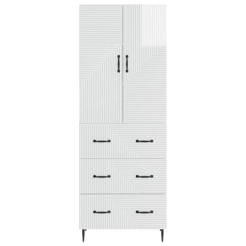 Set ormara 2 kom. 66 x 34,5 x 90 cm Konstruirano drvo - Visoki sjaj bijeli Cijena