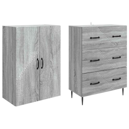 Set ormara 2 kom. 66 x 34,5 x 90 cm Konstruirano drvo - Sivi Sonoma Cijena