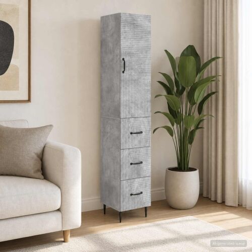 Set ormara 2 kom. 33 x 34,5 x 90 cm Konstruirano drvo - Beton siva Cijena