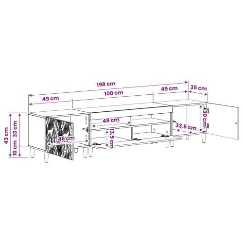 5-dijelni LED TV ormarić Crna Konstruirano drvo - Crna 100 cm Cijena