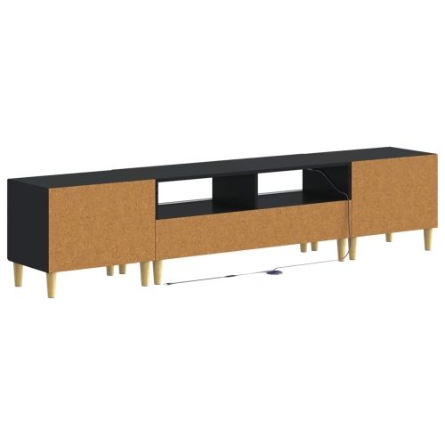 5-dijelni LED TV ormarić Crna Konstruirano drvo - Crna 100 cm Cijena