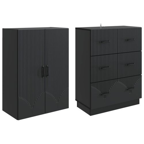 Set ormara 2 kom. 66 x 34,5 x 87 cm Konstruirano drvo Crna - Crna Cijena