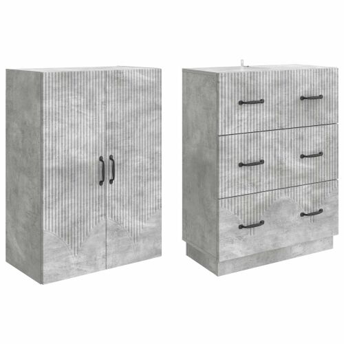 Set ormara 2 kom. 66 x 34,5 x 87 cm Konstruirano drvo - Beton siva Cijena