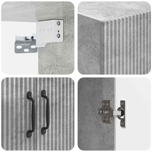 Set ormara 2 kom. 66 x 34,5 x 87 cm Konstruirano drvo - Beton siva Cijena