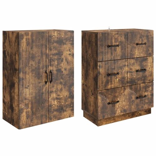Set ormara 2 kom. 66 x 34,5 x 87 cm Konstruirano drvo - Dimljeni hrast Cijena